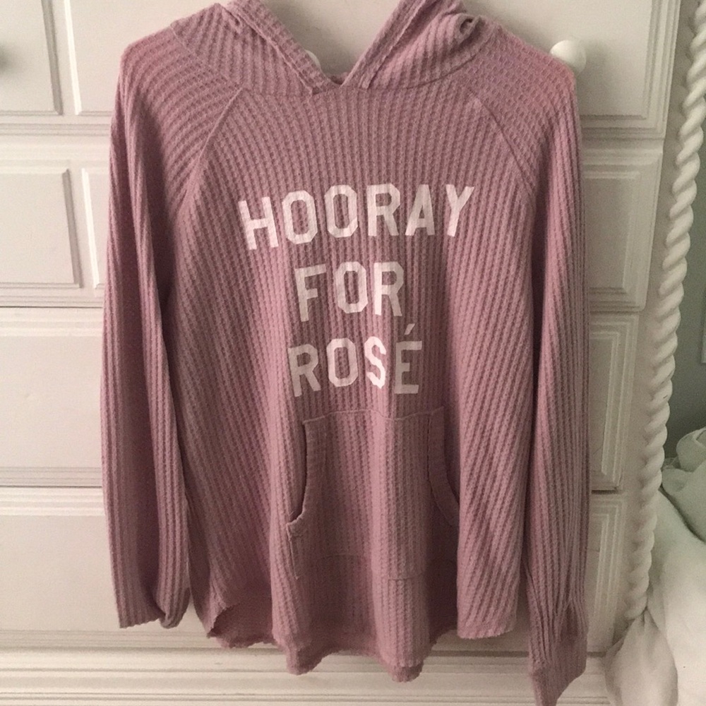 Pink “Hooray For Rosé” hooded sweater